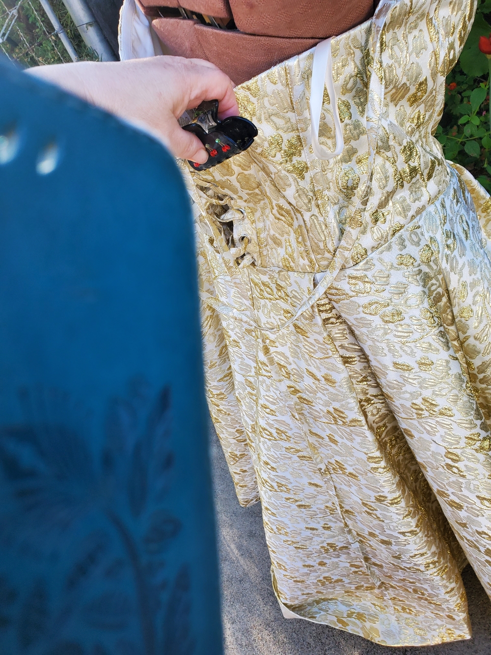 JessaKae Gold Brocade Strapless Fit-and-Flare Dress - Picture 7 of 9